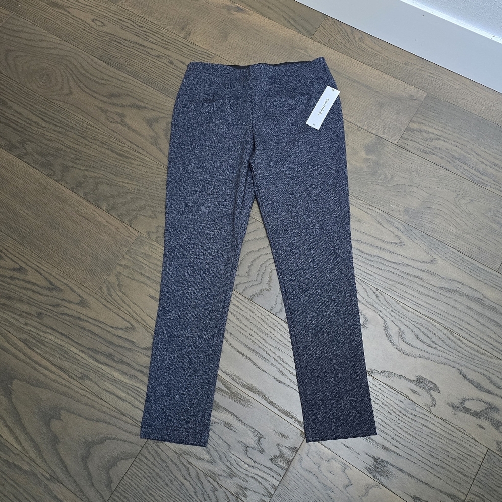🆕️ Calvin Klein Slim Ponte Tweed Pull On Dress Pant in Navy
